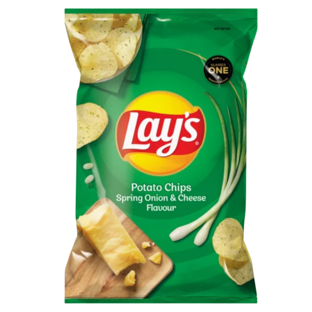 Lay's Spring Onion and Cheese Flavoured Potato Crisps - 3.7oz (105g)