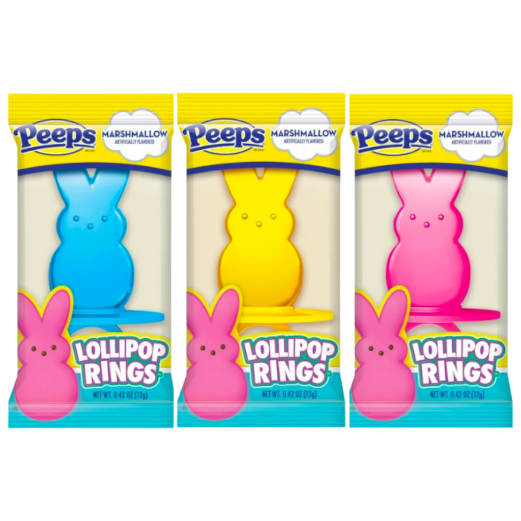 Peeps Bunny Marshmallow Flavoured Lollipop Ring - 0.42oz (12g)