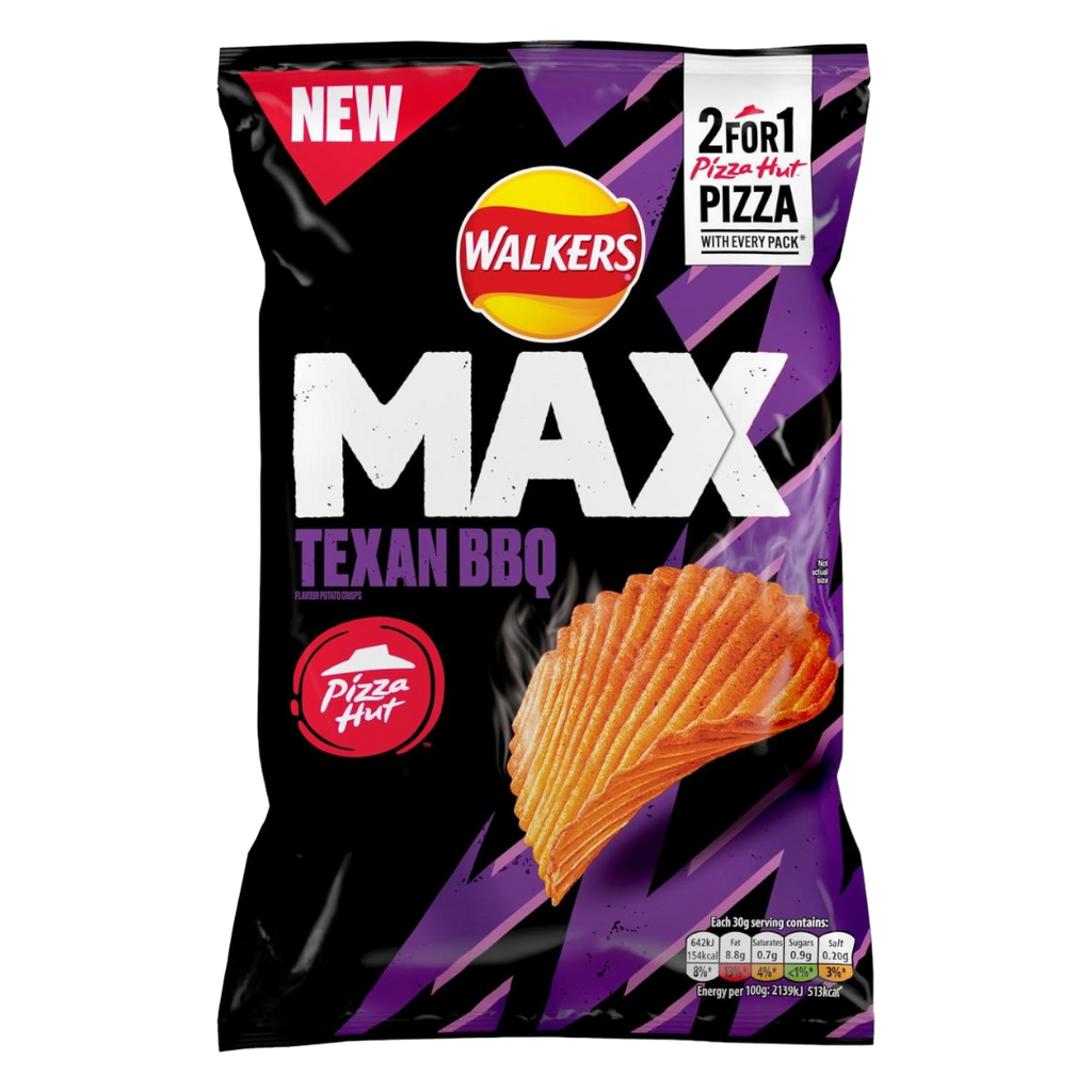 Walkers Max Pizza Hut Texan BBQ Crisps - 2.4oz (70g)