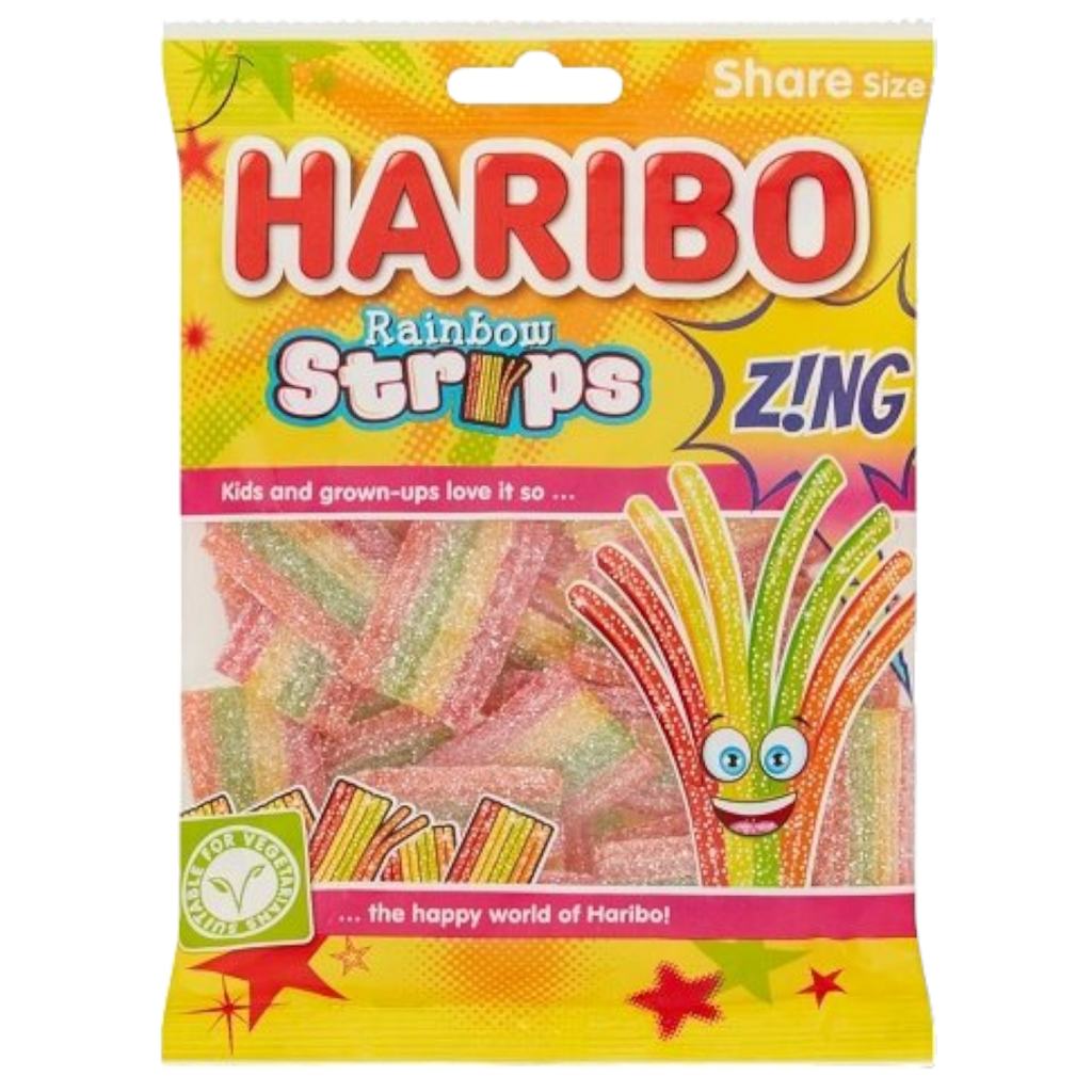 Haribo Rainbow Strips Zing Share Bag - 130g (4.5oz)