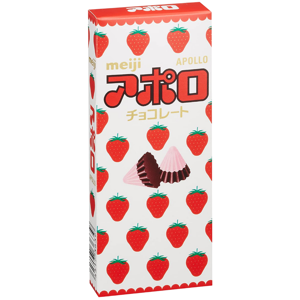 Meiji Apollo Strawberry Chocolate Cones (Japan) - 1.6oz (46g)