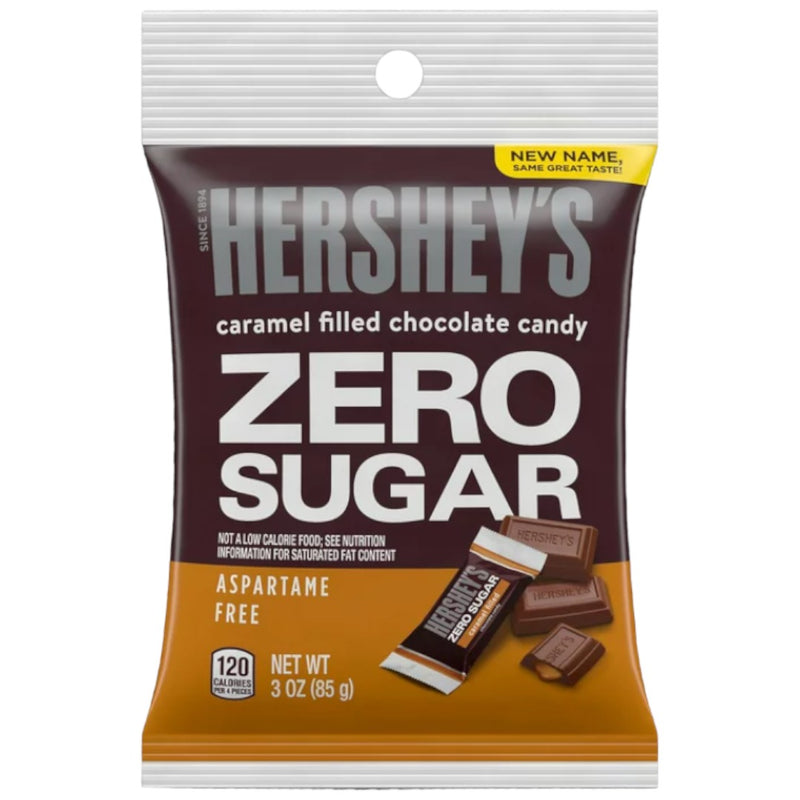 Hershey's Zero Sugar Caramel Filled Chocolates Peg Bag - 3oz (85g)