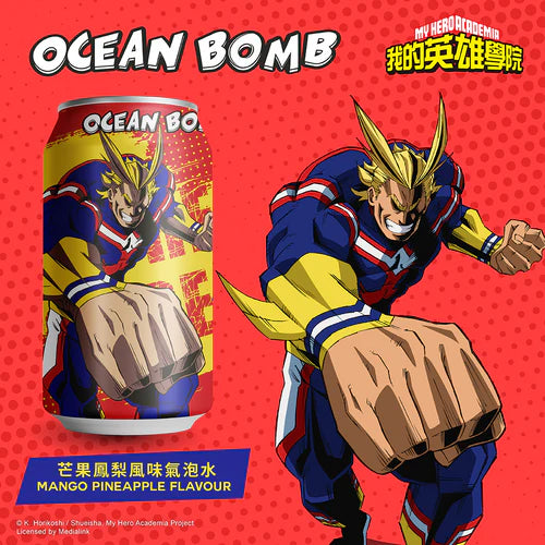 Ocean Bomb My Hero Academia (All Might) Mango Pineapple Flavour Sparkl ...