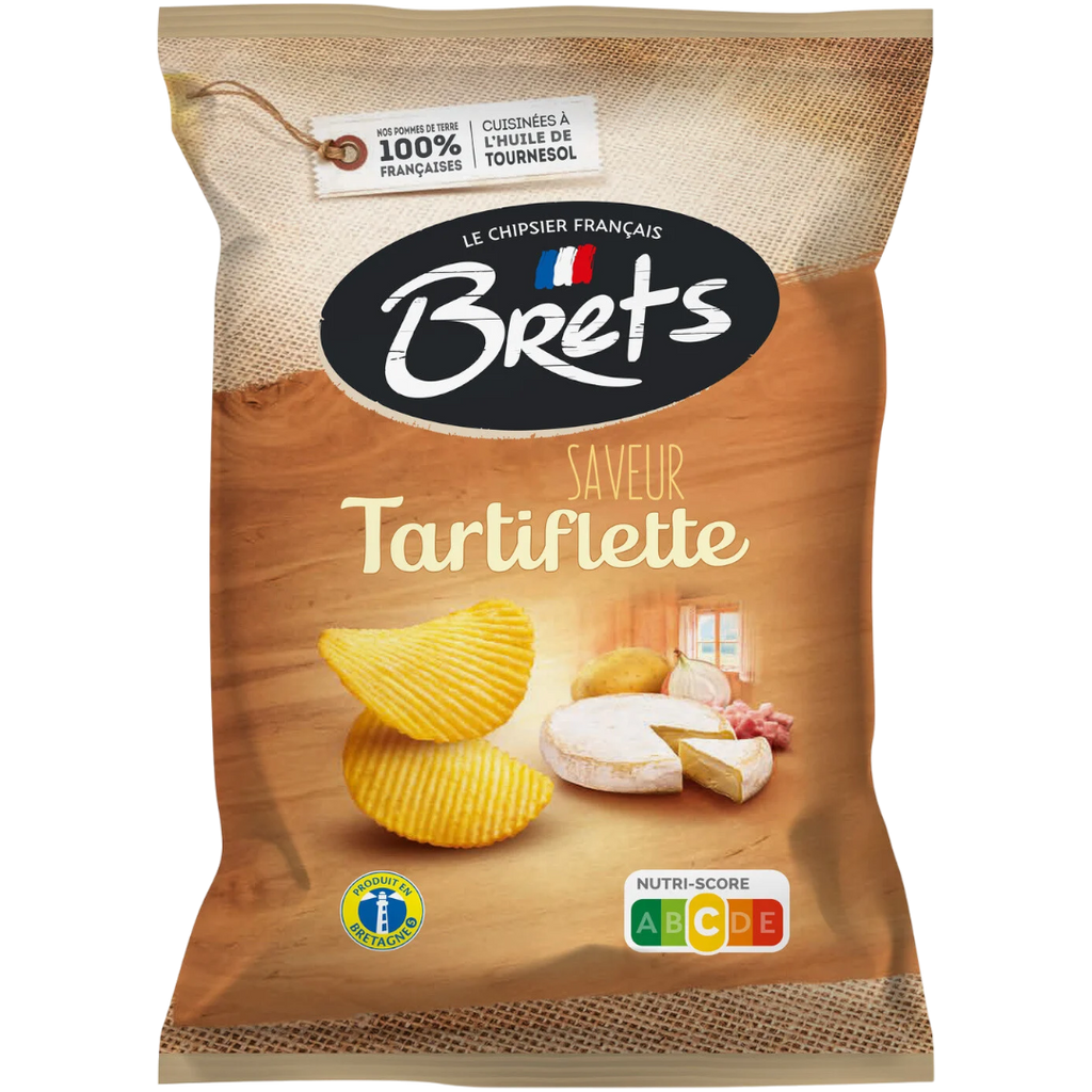 Bret's Tartiflette (Bacon, Onion & Melted Cheese) Flavour Wavy Potato Crisps Share Bag (France) - 4.4oz (125g)