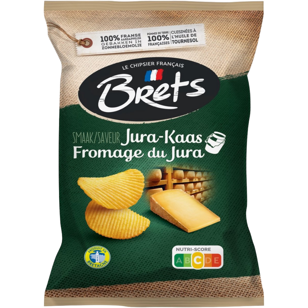 Bret's Jura Cheese Flavour Wavy Potato Crisps Share Bag (France) - 4.4oz (125g)