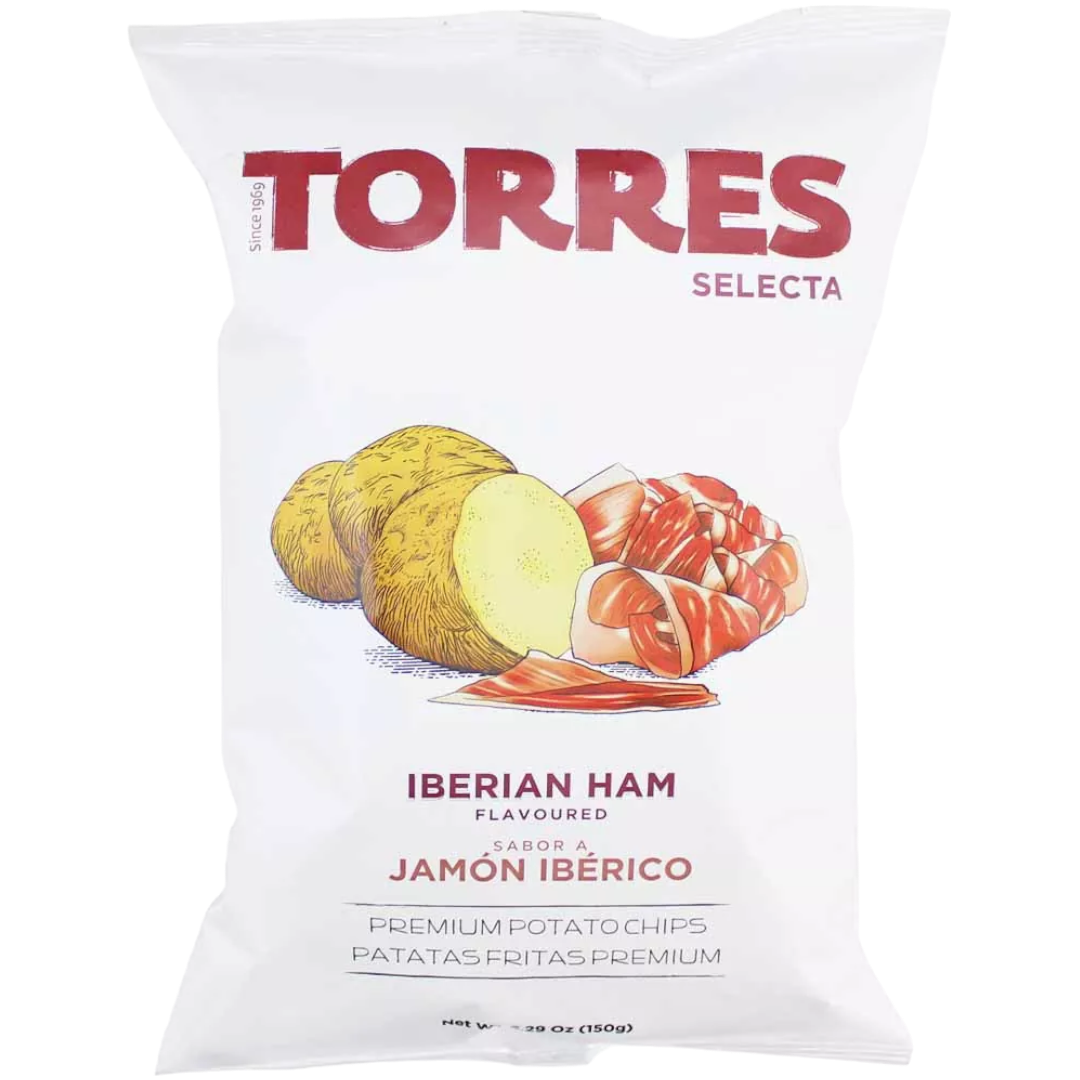 Torres Iberian Ham Flavour Potato Crisps Share Bag (Spain) - 5.29oz (150g)