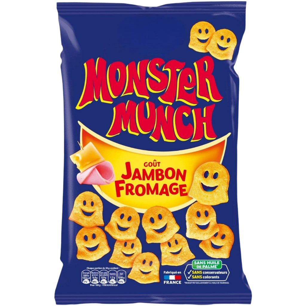 Lorenz Monster Munch Ham & Cheese Flavour Potato Crisps (France) - 3oz (85g)