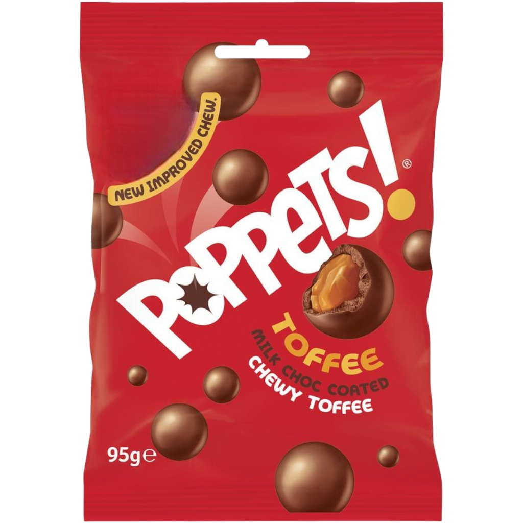 Poppets Milk Chocolate Coated Chewy Toffee Peg Bag - 3.35oz (95g)