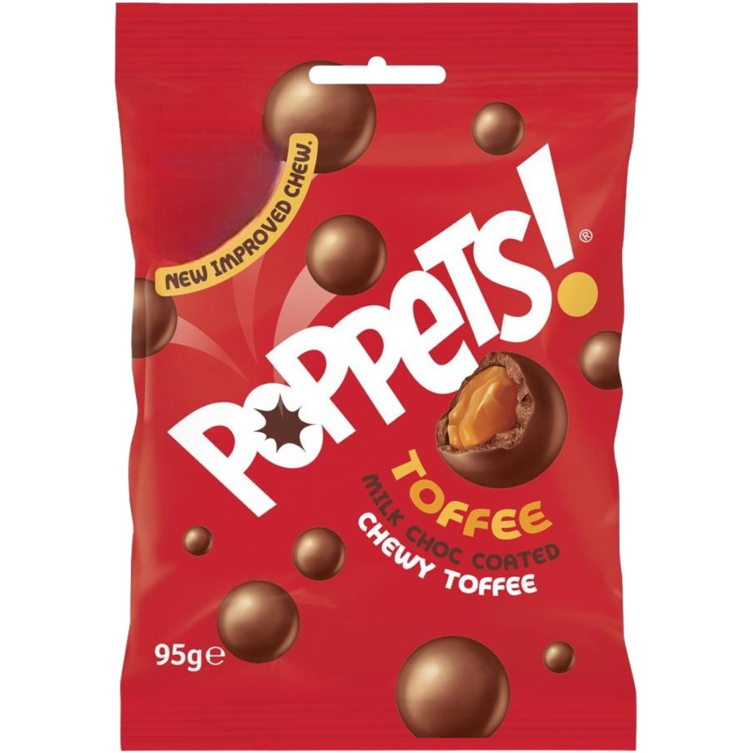 Poppets Milk Chocolate Coated Chewy Toffee Peg Bag - 3.35oz (95g ...