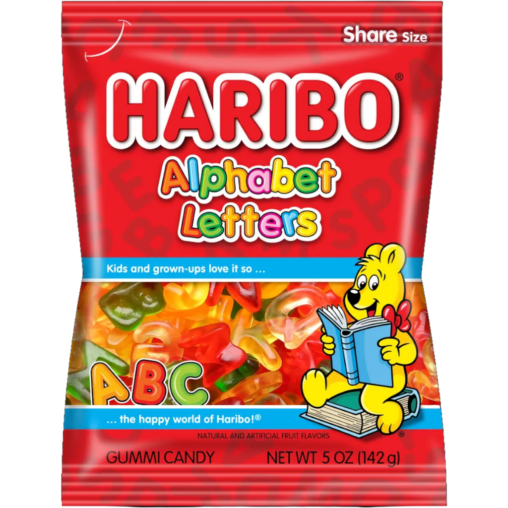 Haribo Alphabet Letters Peg Bag - 5oz (142g)