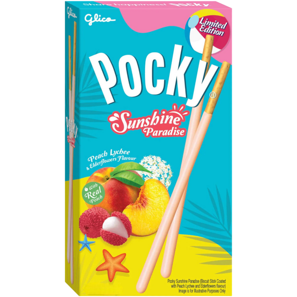 Pocky Sunshine Paradise Peach, Lychee & Elderflower Flavour (Limited Edition) - 1oz (29g)