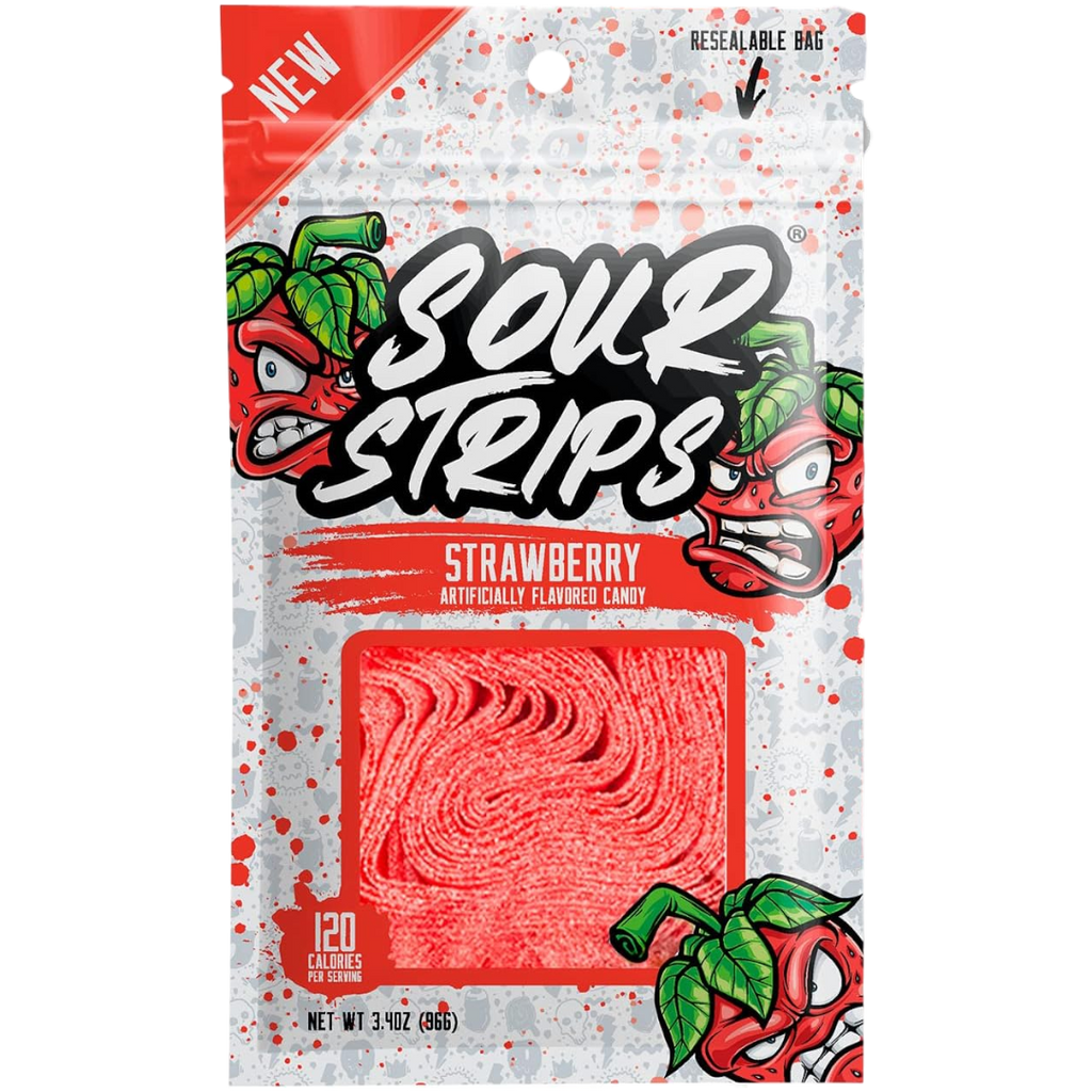 Sour Strips Strawberry Peg Bag - 3.4oz (96g)