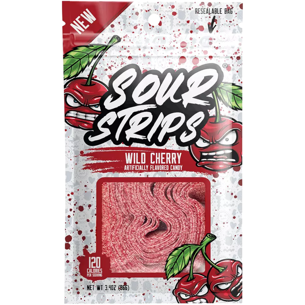 Sour Strips Wild Cherry Peg Bag - 3.4oz (96g)