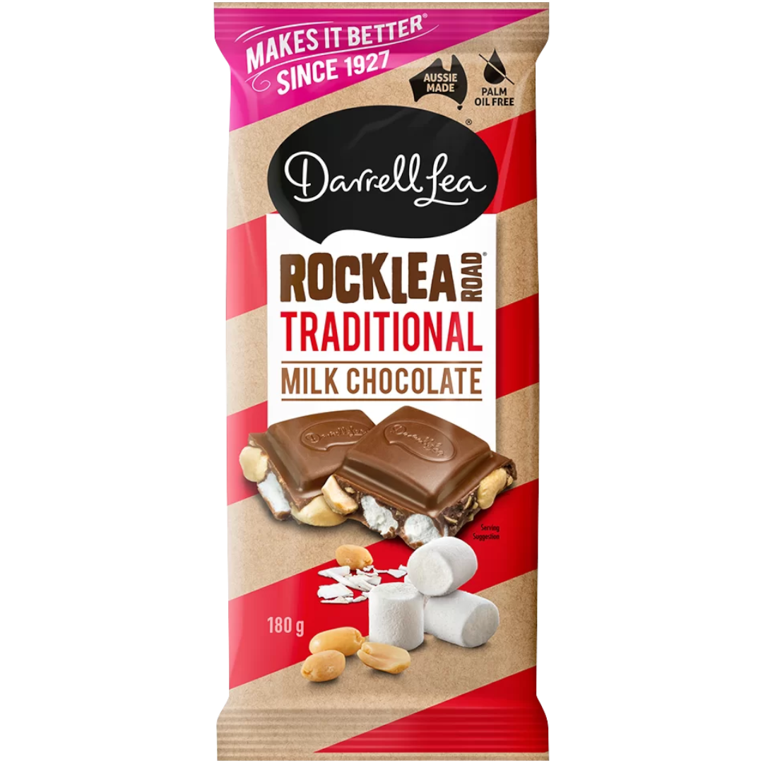 Darrell Lea Rocklea Road Traditional Milk Chocolate Block (Australia) - 6.3oz (180g)