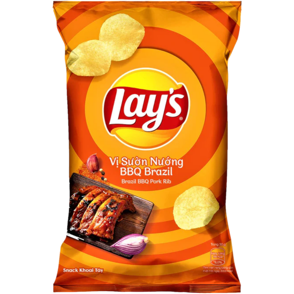 Lay's Brazil BBQ Pork Rib Crisps (Vietnam) - 1.1oz (30g)