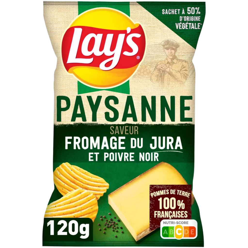 Lay's Paysanne Saveur Fromage du Jura et Poivre Noir (Jura Cheese & Black Pepper) (France) - 4.2oz (120g)