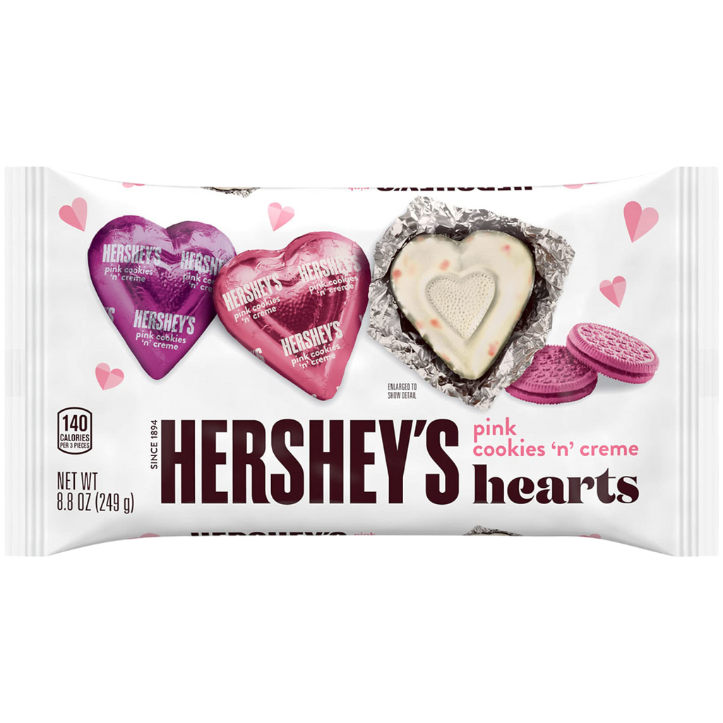 Hershey's Pink Cookie 'N' Creme Hearts Share Pack (Valentine's Limited Edition) - 8.8oz (249g)