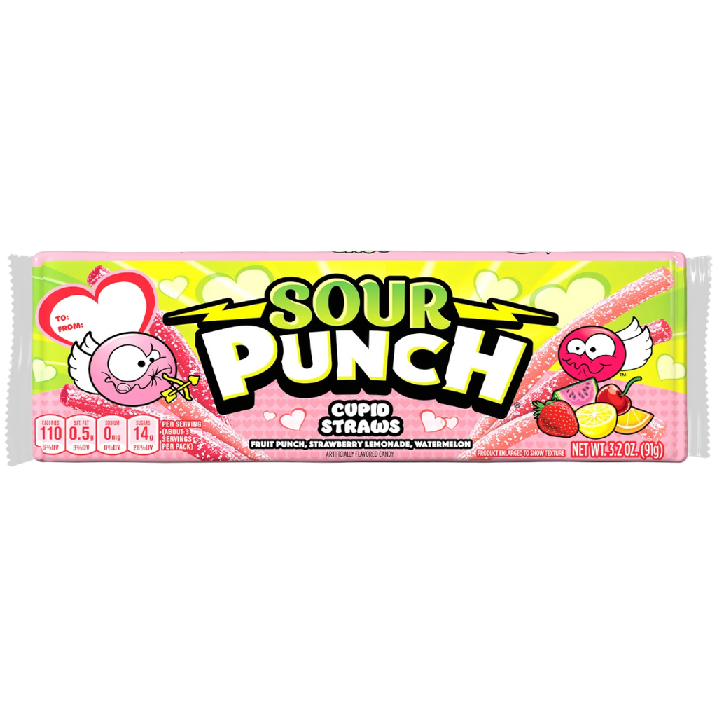 Sour Punch Cupid Straws (Valentine's Limited Edition) - 3.2oz (91g)