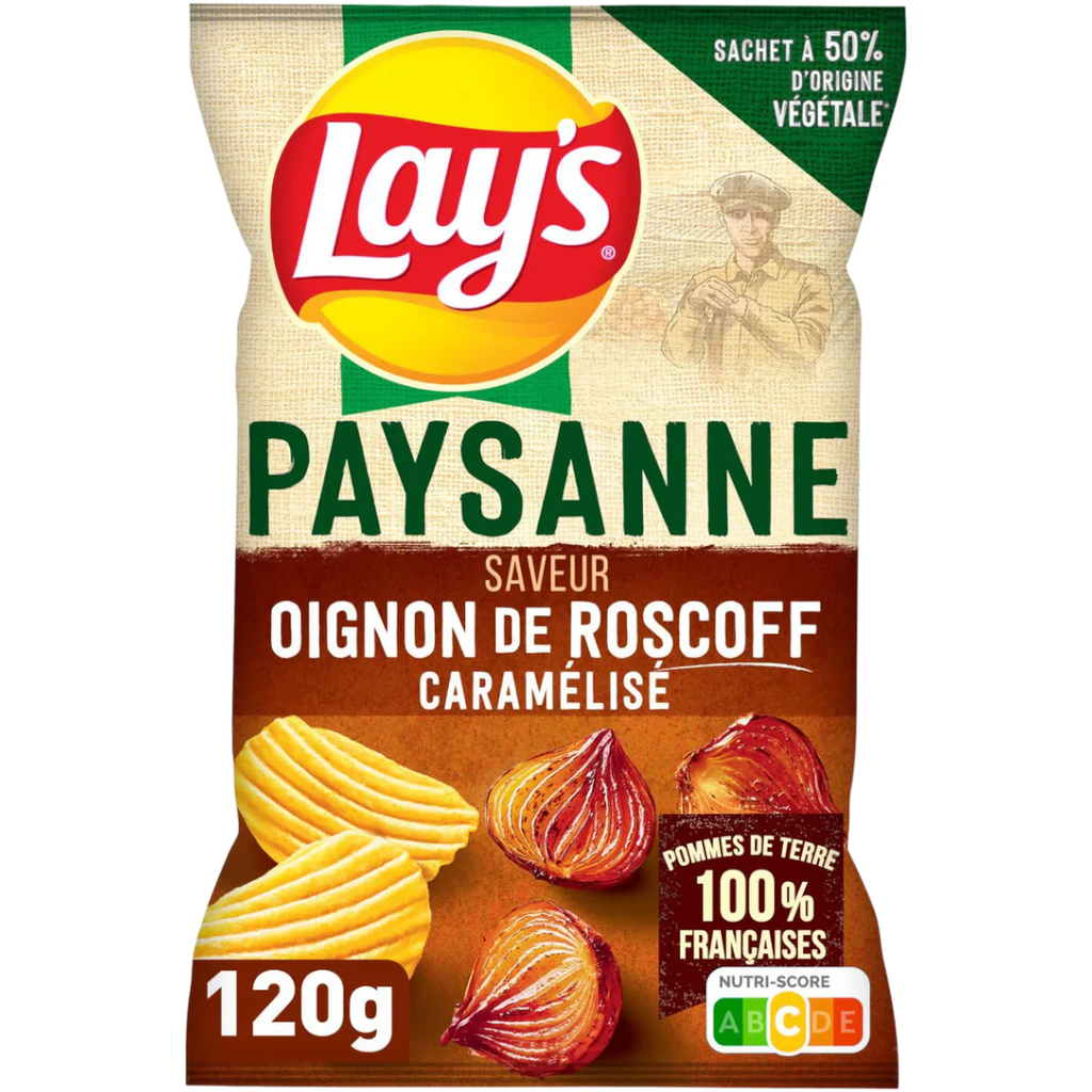 Lay's Paysanne Saveur Oignon de Roscoff Caramélisé (Caramelised Onion) (France) - 4.2oz (120g)