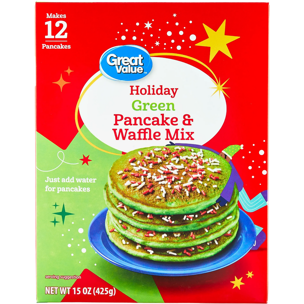 Great Value Holiday Green Pancake & Waffle Mix - 15oz (425g)
