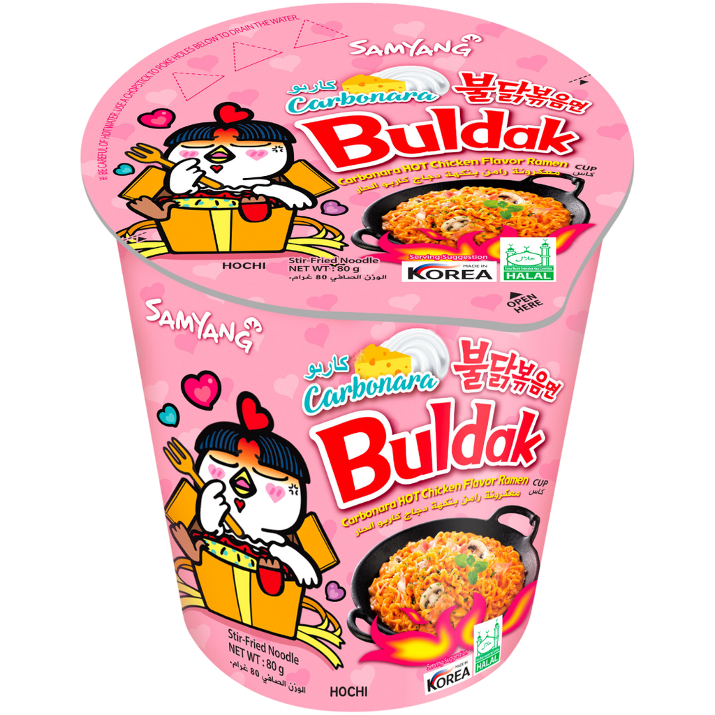 Samyang Buldak Carbonara Flavour Ramen Cup - 2.82oz (80g) BB:14/07/2024