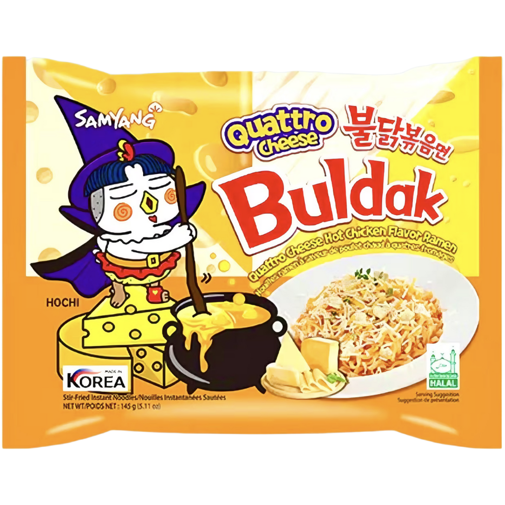 Samyang Buldak Quattro Cheese Flavour Hot Chicken Ramen 5 11oz 145g samyang-buldak-quattro-cheese-flavour-hot-chicken-ramen-5-11oz-145g