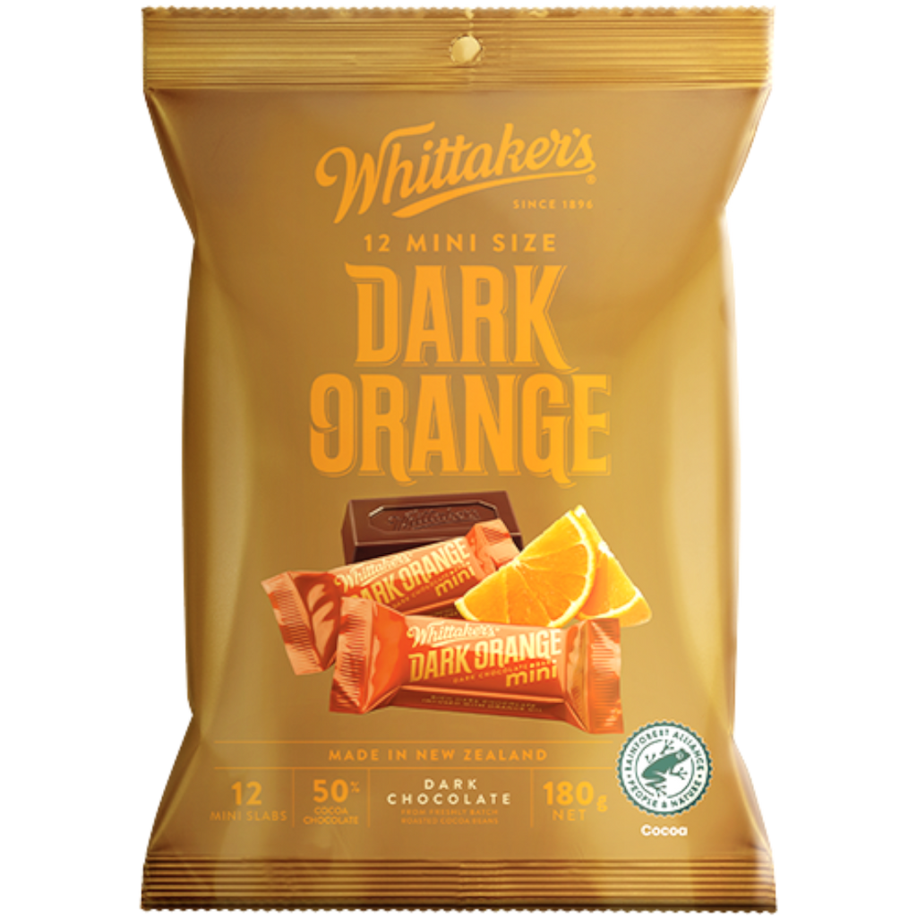 Whittaker's Mini Chocolate Slabs Dark Orange (New Zealand) - 6.3oz (180g)