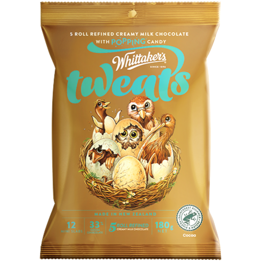 Whittaker's Tweats Popping Candy Filled Mini Chocolate Birds (New Zealand) - 6.3oz (180g)