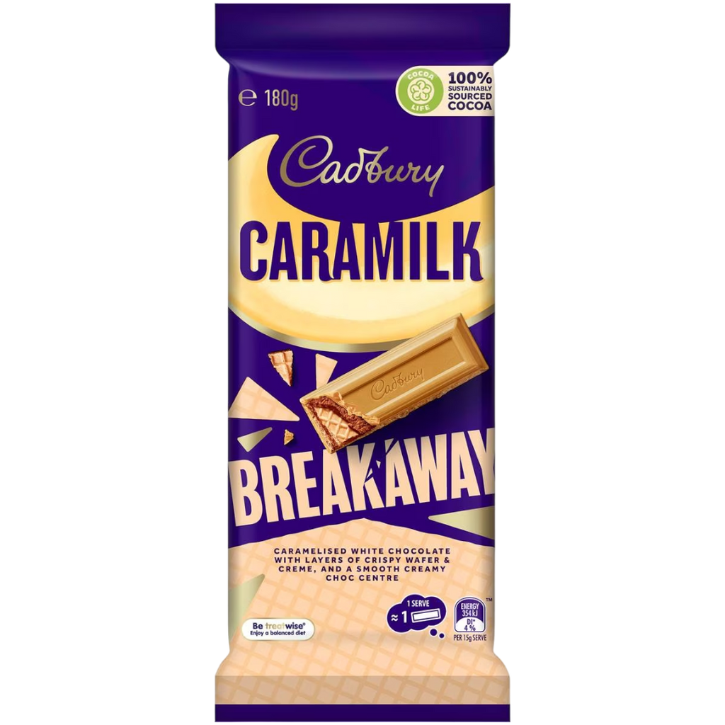 Cadbury Caramilk Breakaway Chocolate Block (Australia) - 6.3oz (180g)