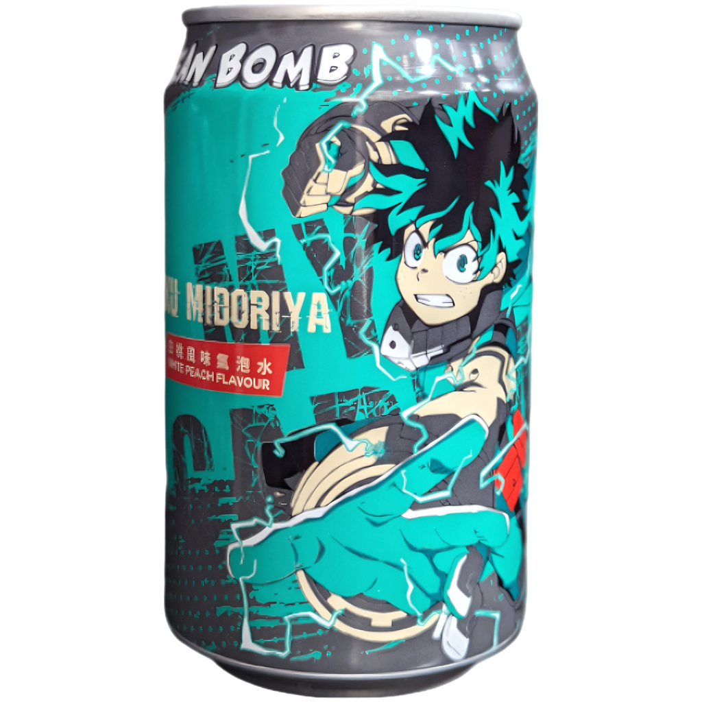 Ocean Bomb My Hero Academia (Izuku Midoriya - Deku) White Peach Flavour Sparkling Water - 11.1fl.oz (330ml)