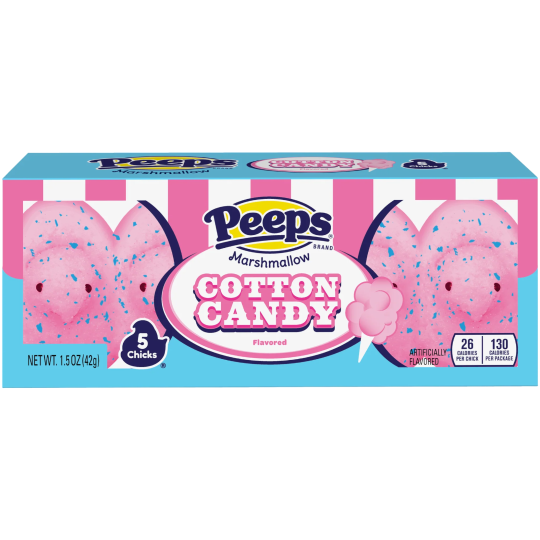 Peeps Cotton Candy Marshmallow Chicks 5 Pack (Easter Limited Edition ...