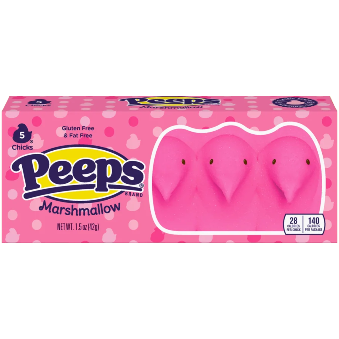 Peeps Pink Marshmallow Chicks 5 Pack (Easter Limited Edition) - 1.5oz (42g)