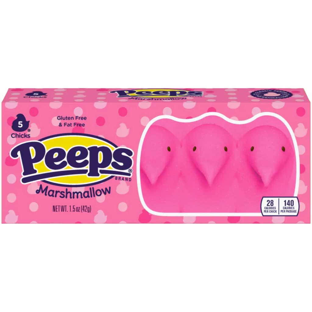 Peeps Pink Marshmallow Chicks 5 Pack (Easter Limited Edition) - 1.5oz (42g)