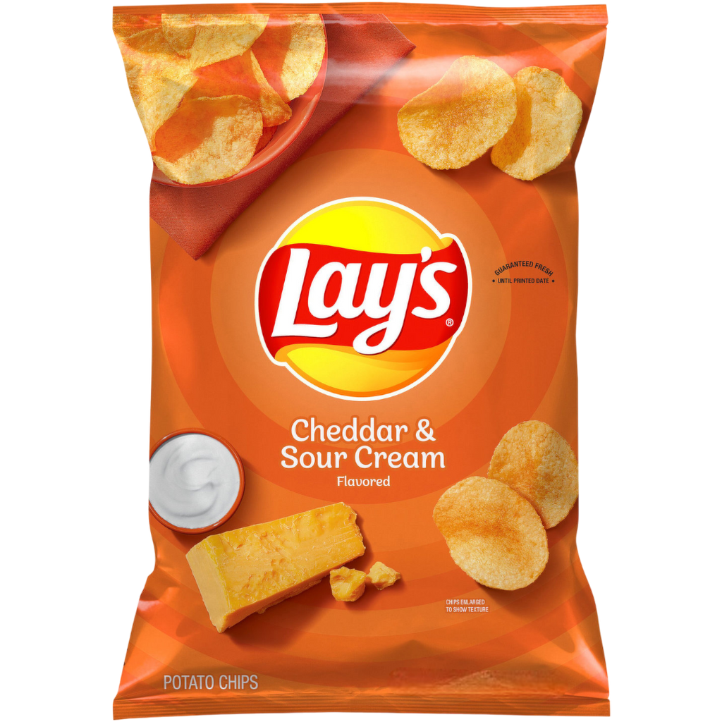 Lay's Cheddar & Sour Cream Flavoured Potato Crisps - 6.5oz (184g)