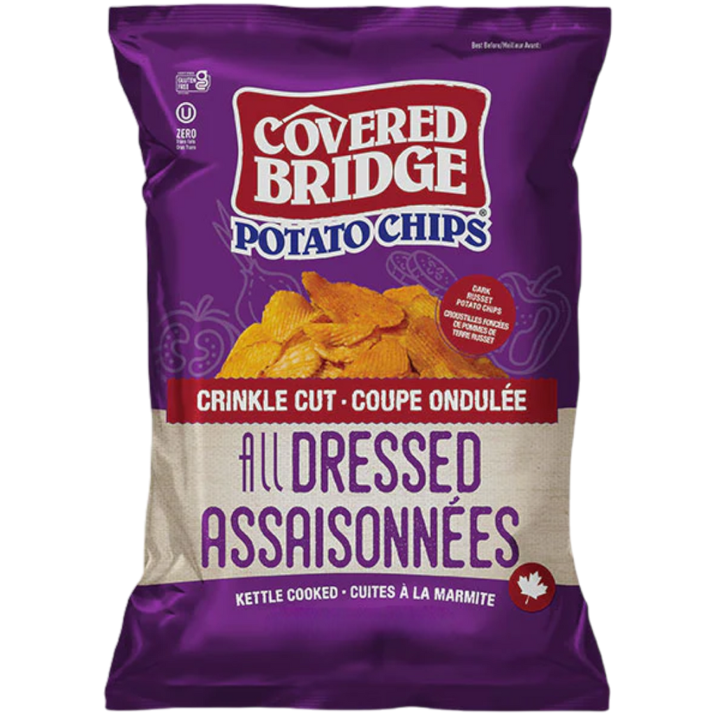 Covered Bridge All Dressed Crinkle Cut Potato Chips Share Bag (Canada) - 3.6oz (102g)