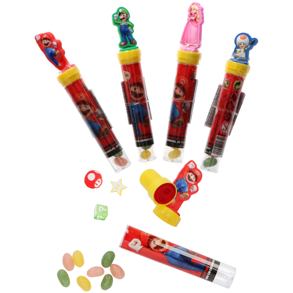Super Mario Stamp Tube With Jelly Candies - 0.28oz (8g)