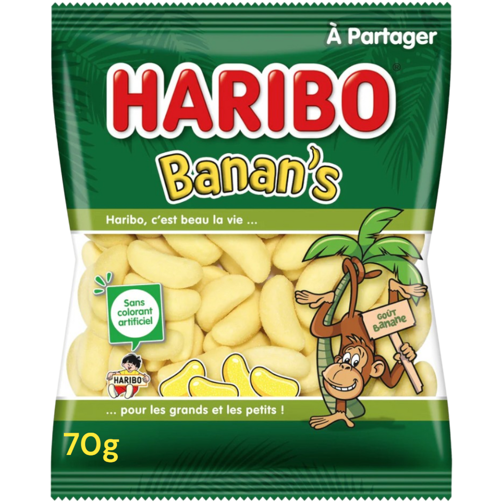 Haribo Bananas Peg Bag (European) - 2.5oz (70g)