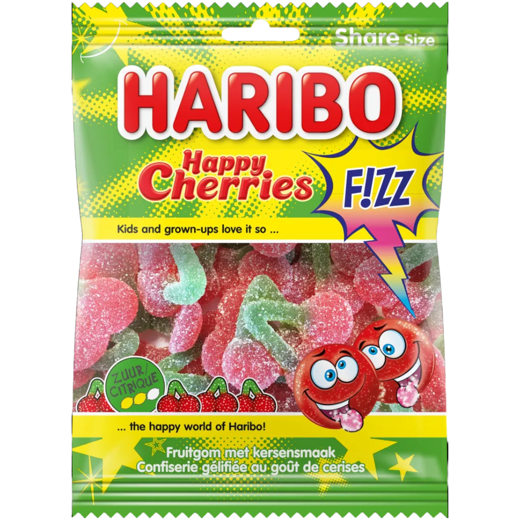 Haribo Happy Cherries Fizz Peg Bag (European) - 2.5oz (70g)