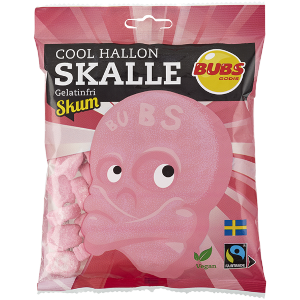 BUBS Cool Raspberry Skull Foam Peg Bag (Sweden) - 3.17oz (90g)