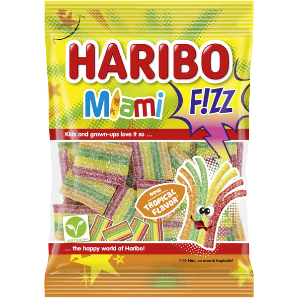 Haribo Miami Fizz Peg Bag (European) - 2.8oz (80g) – Poppin Candy