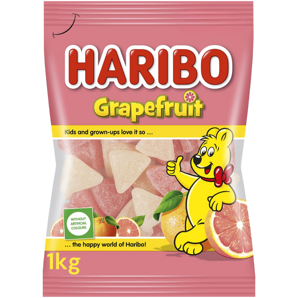 Haribo Grapefruit XXL Bulk Bag (European) - 35.3oz (1kg) | Poppin Candy