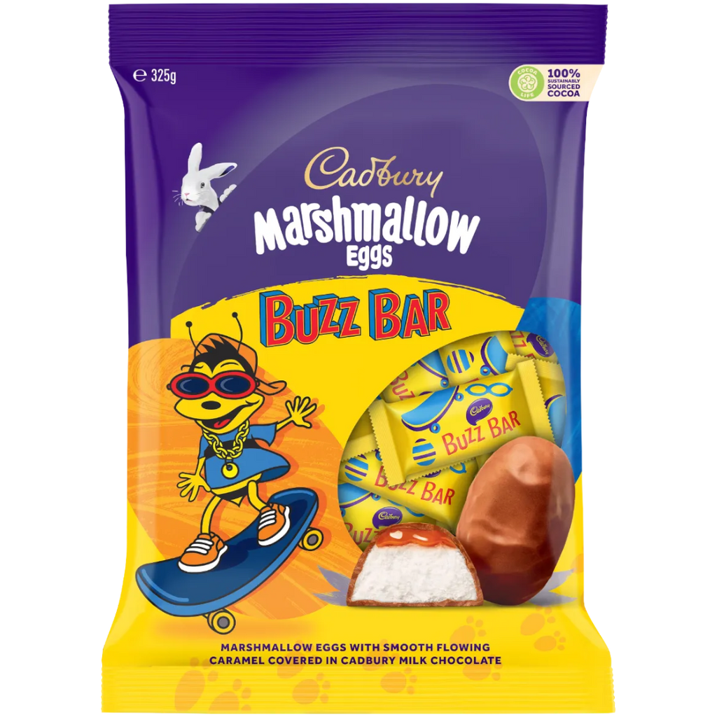 Cadbury Buzz Bar Marshmallow Eggs Easter Limited Edition XL Bag (Australia) - 11.5oz (325g) BB 1/06/24