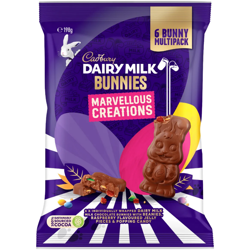 Cadbury Dairy Milk Marvellous Creations Bunnies Easter Limited Edition Share Bag (Australia) - 7oz (198g)