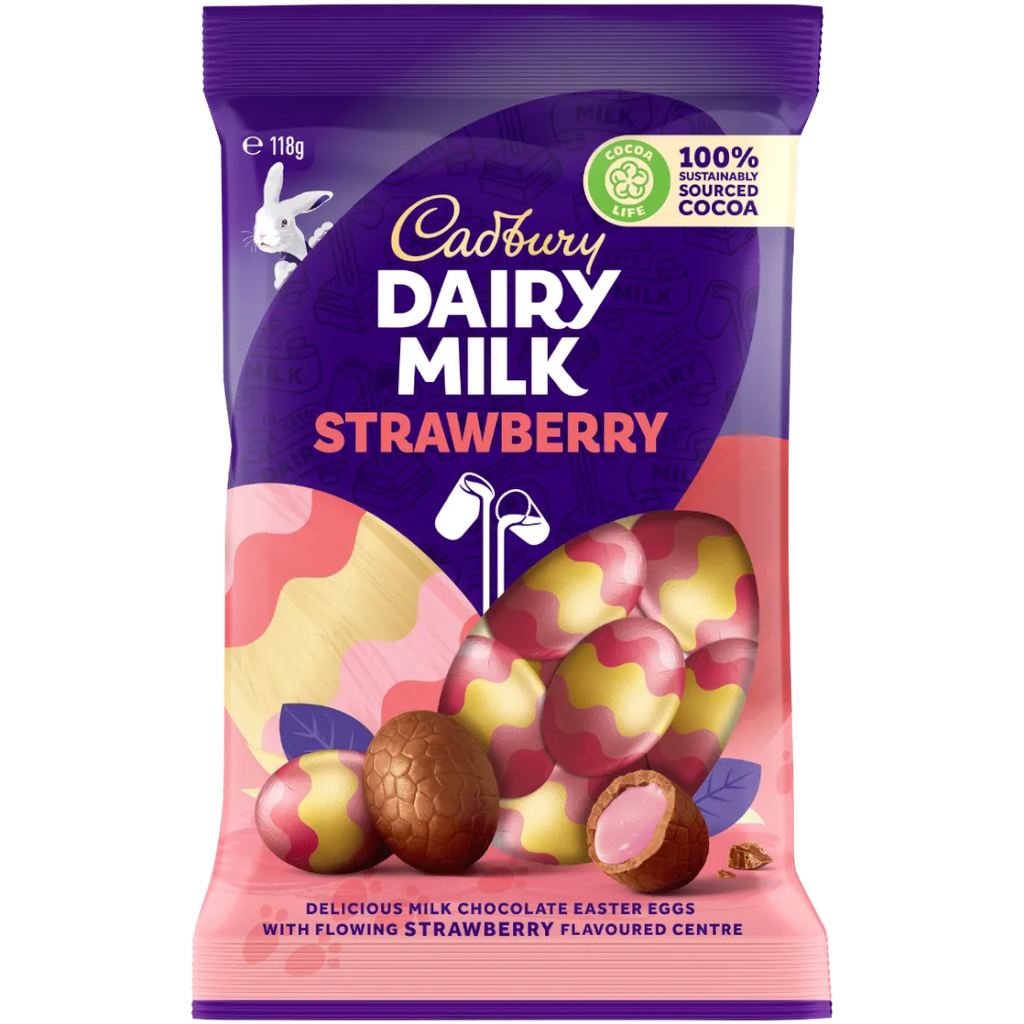 Cadbury Dairy Milk Strawberry Easter Eggs Limited Edition (Australia) - 4.2oz (118g)