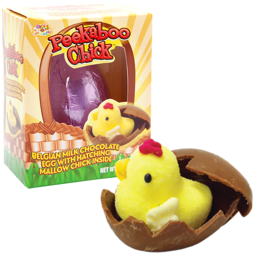 Peekaboo Chick Belgian Milk Chocolate Egg With Hatching Mallow Chick - 1.05oz (30g)