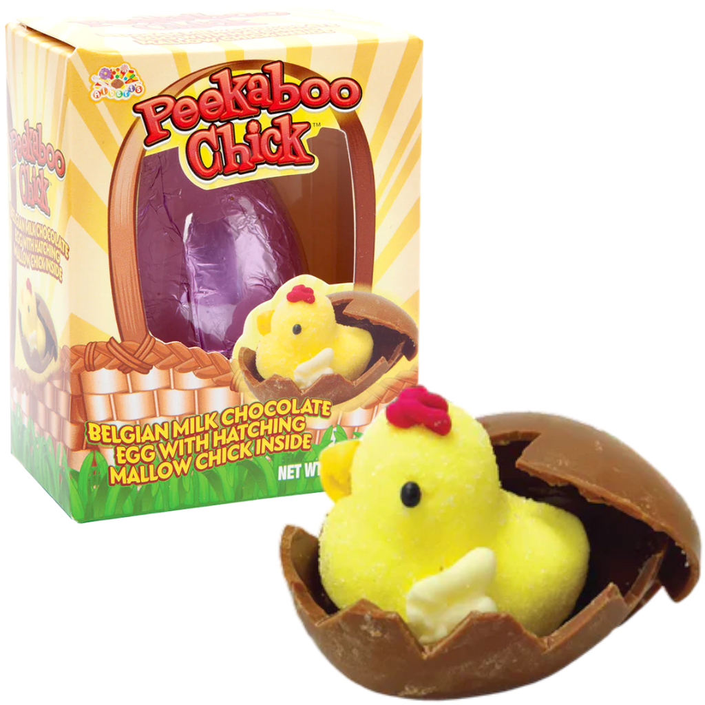 Peekaboo Chick Belgian Milk Chocolate Egg With Hatching Mallow Chick - 1.05oz (30g)