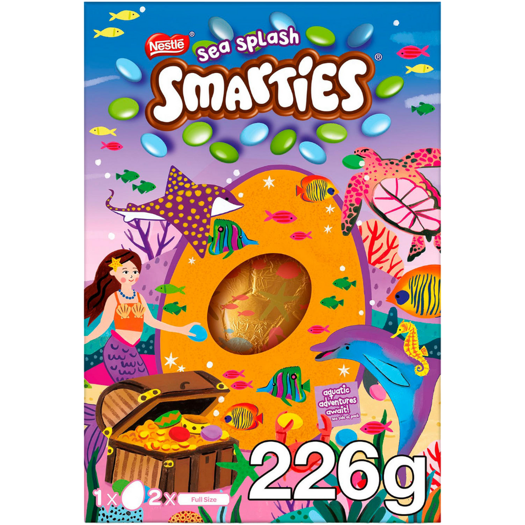 Smarties Sea Splash Milk Chocolate Giant Easter Egg - 8oz (226g)