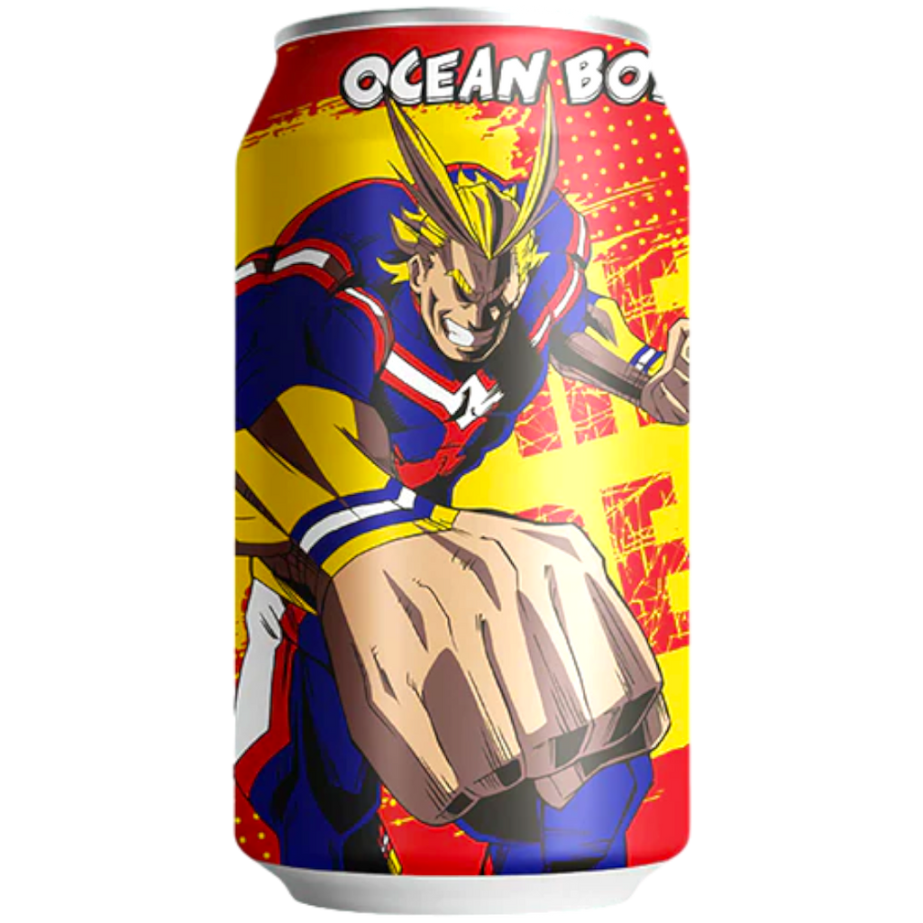Ocean Bomb My Hero Academia (All Might) Mango Pineapple Flavour Sparkling Water - 11.1fl.oz (330ml)