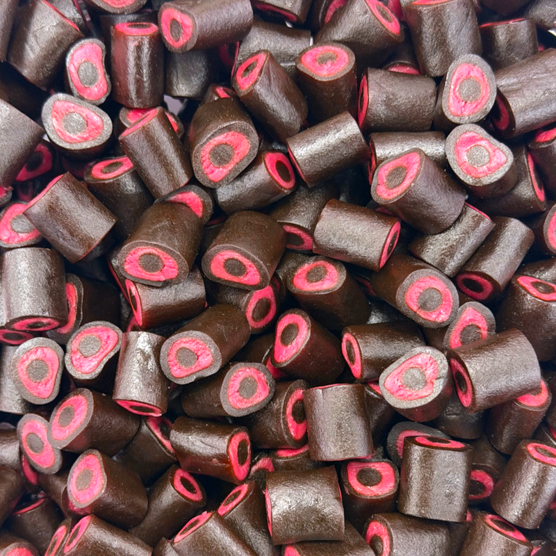 Raspberry-Filled Salty Liquorice Bites