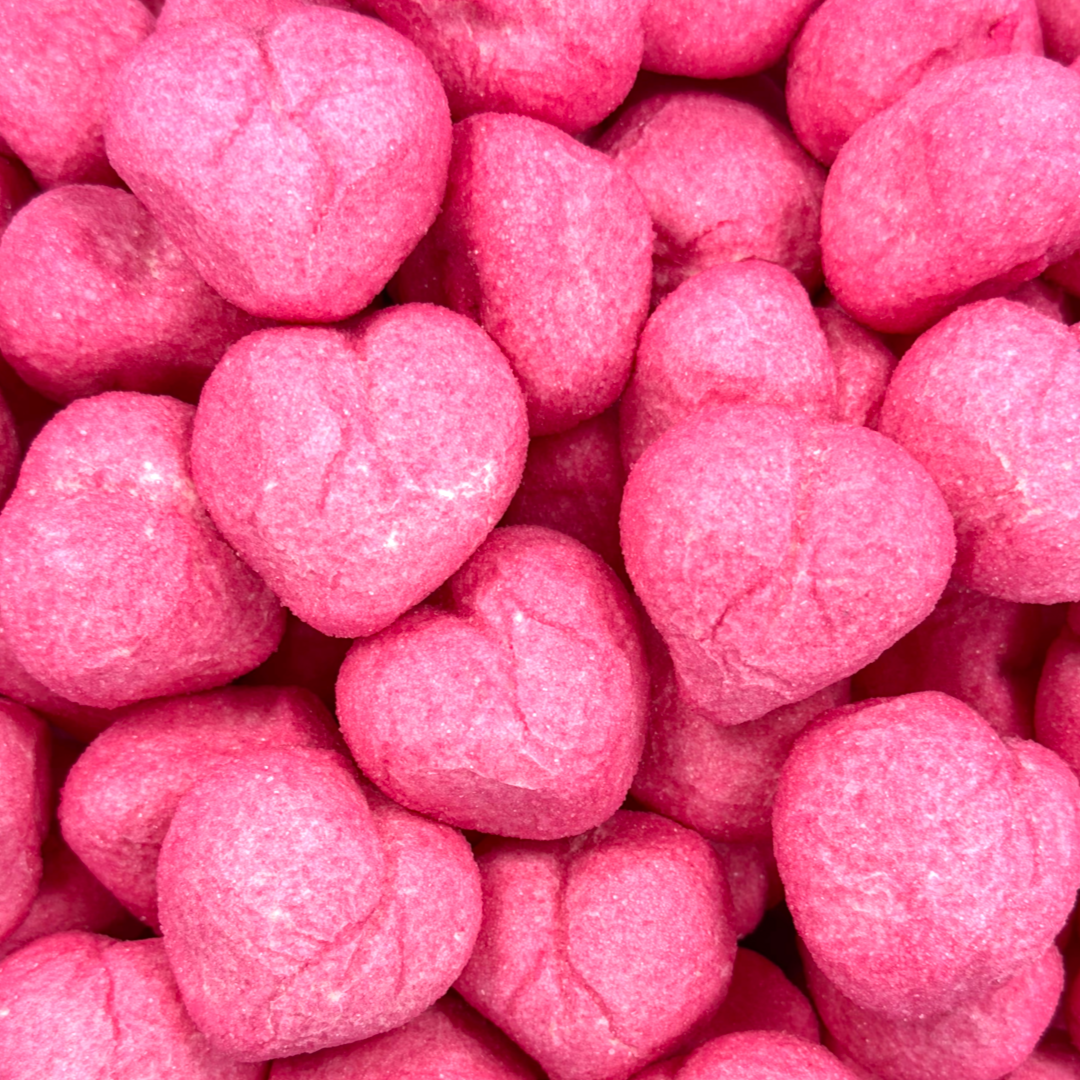 Pink Strawberry Mallow Hearts